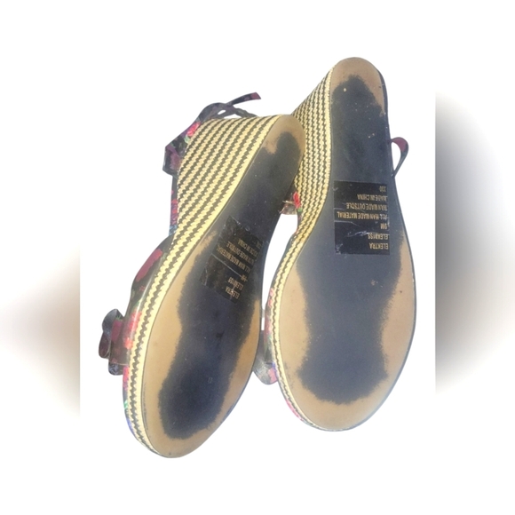 Betsy Johnson Elektra Floral Wedge Espadrille BowWomen's Sandals Sz 9 - Picture 7 of 8